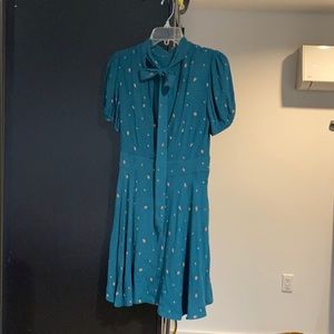 Free people polka dots puff sleeves dress